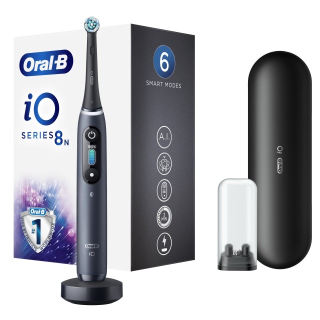Oral B iO Series 8 Ηλεκτρική Οδοντόβουρτσα Magnetic Black Onyx 1 Τεμάχιο