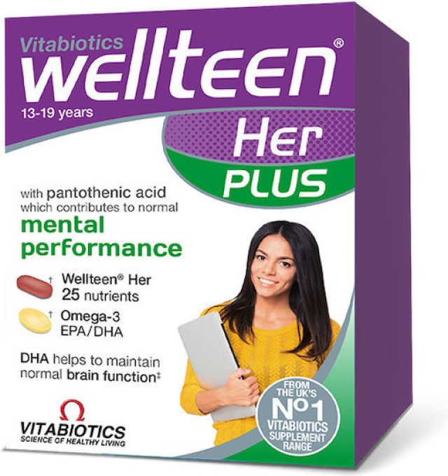 Vitabiotics Wellteen Her Plus Συμπλήρωμα για την Μνήμη Έφηβες 13-19 Χρ …