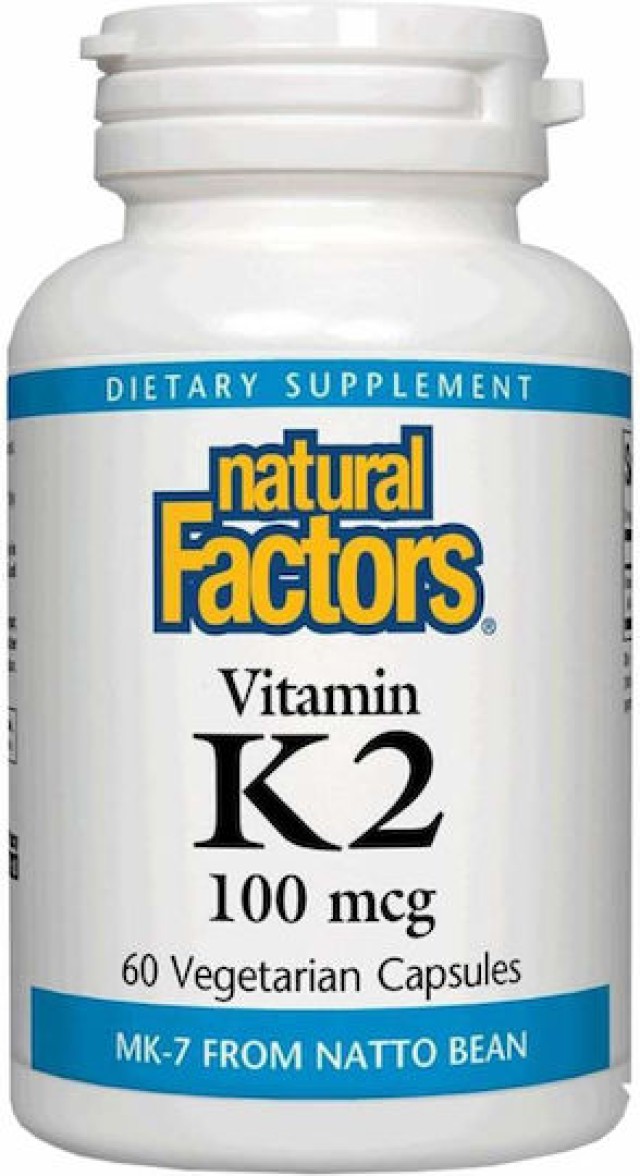 Natural Factors Vitamin K2 100mcg για την Ενίσχυση των Οστών 60 Φυτικέ … Natural Factors Vitamin K2 100mcg για την Ενίσχυση των Οστών 60 Φυτικέ …