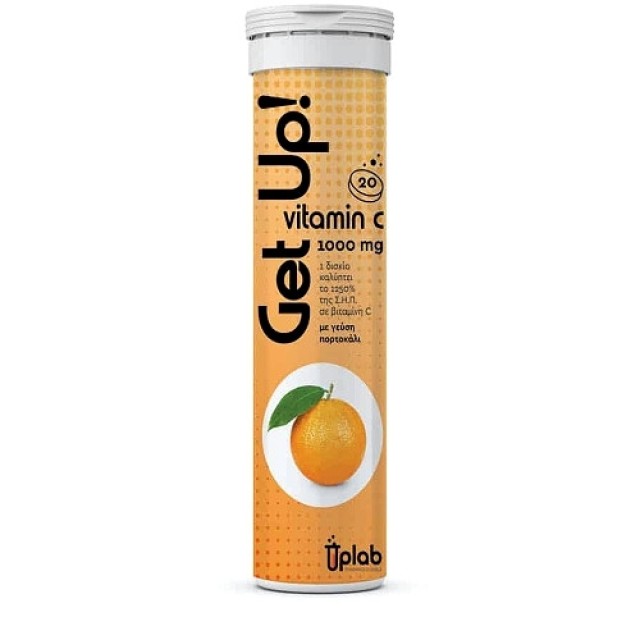 Uplab Get Up! Vitamin C 1000mg Συμπλήρωμα Διατροφής για Ενίσχυση της Άμυνας του Οργανισμού με Γεύση Πορτοκάλι 20 Αναβράζοντα Δισκία