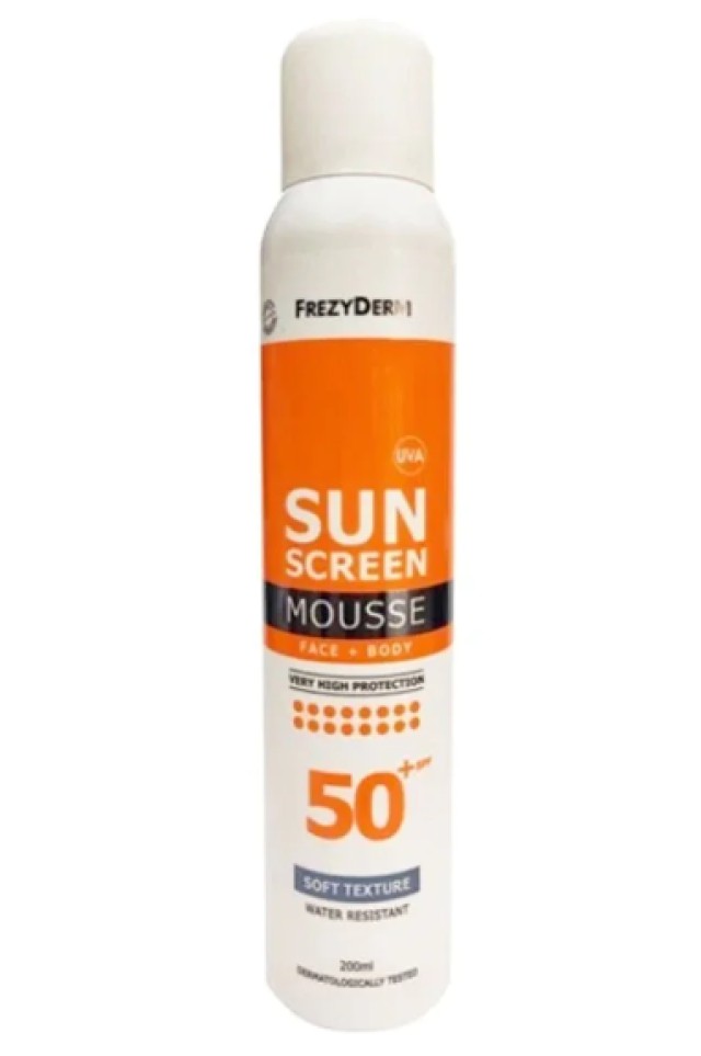 Frezyderm Sun Screen SPF50+ Αντηλιακό Mousse Προσώπου & Σώματος 200ml