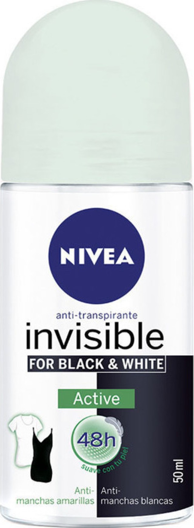Nivea Invisible Black & White Invisible Active Anti Traspirante Anti Yellow Marks Γυναικείο Αποσμητικό Roll-on 48ωρης Προστασίας 50ml