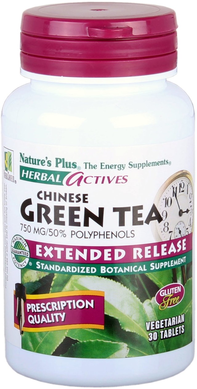 Natures Plus Green Tea 750mg Αντιοξειδωτικό 30 Ταμπλέτες