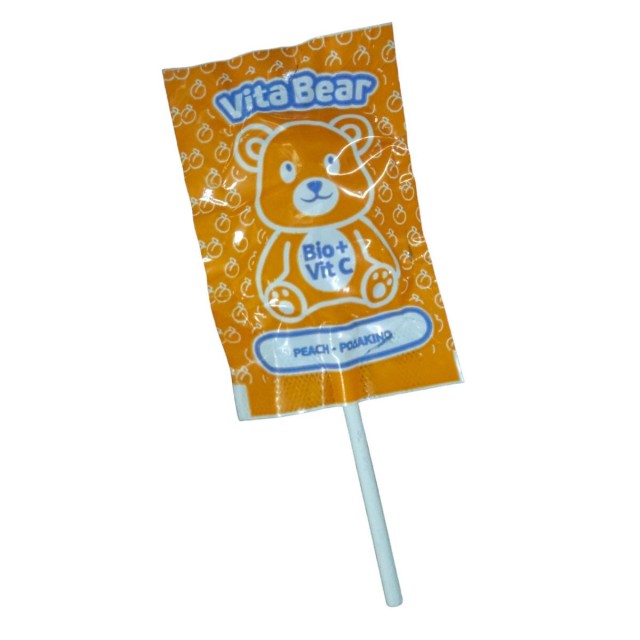 Meke Vita Bear Βιολογικό Γλειφιτζούρι με Βιταμίνη C Γεύση Ροδάκινο 1 Τ …