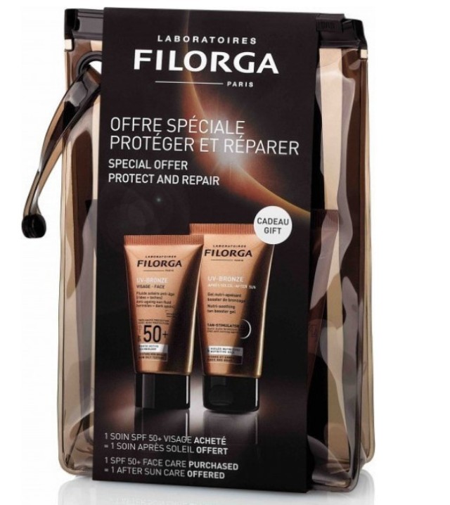 Filorga PROMO UV-Bronze Visage Face SPF50+ Αντηλιακή Κρέμα Προσώπου με Αντιγηραντική Δράση 40ml + UV Bronze After Sun Προστασία για Μετά τον Ήλιο 50ml