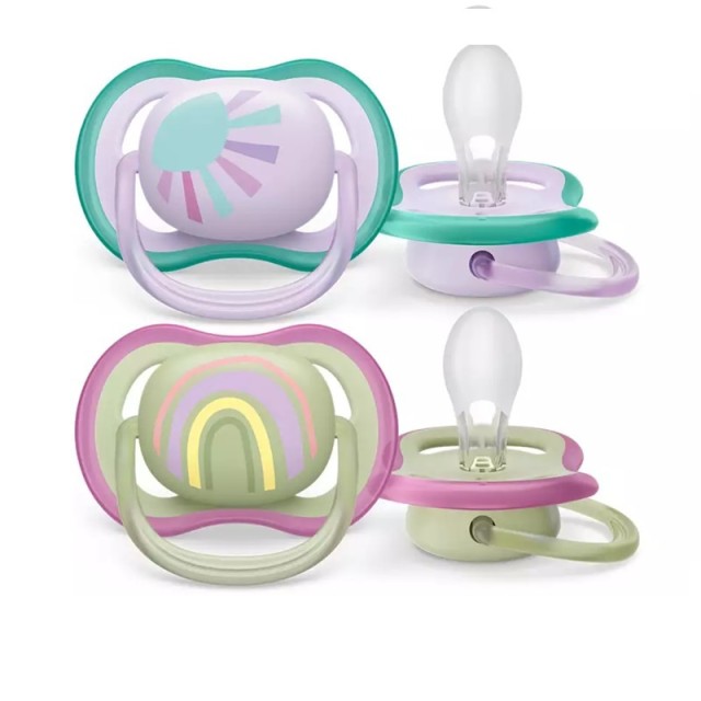 Avent Philips Ultra Air Πιπίλα Σιλικόνης με Κρίκο για 0-6m+ Μωβ - Πράσ …