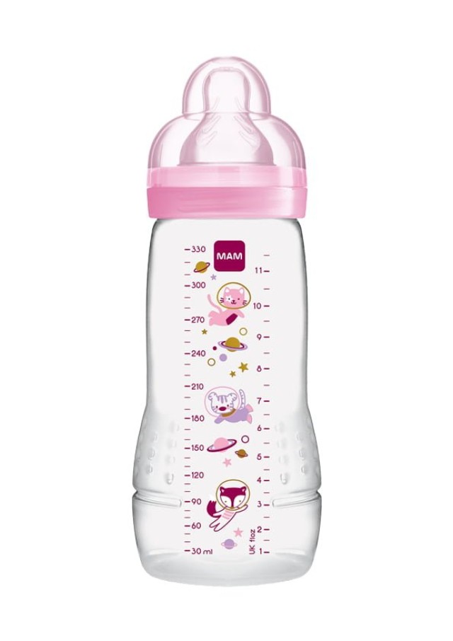 Mam Easy Active Baby Bottle Πλαστικό Μπιμπερό για 4m+ Ροζ με Θηλή Σιλικόνης 330ml [361SG]