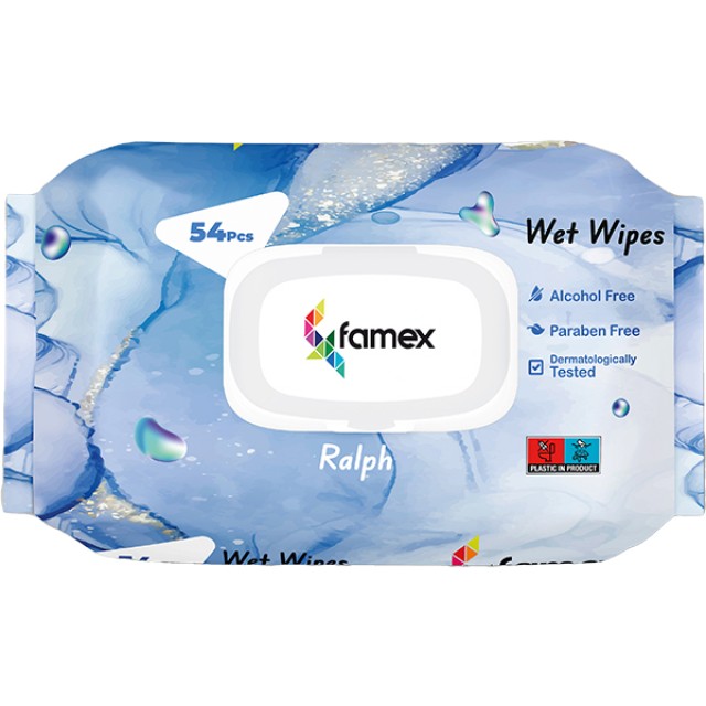 Famex Υγρά Μαντηλάκια Ralph 54 Τεμάχια