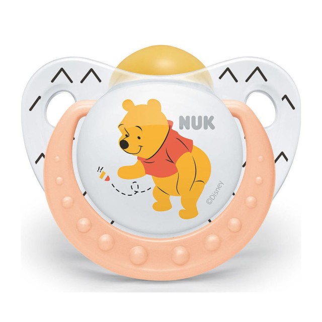 Nuk Trendline Disney Πιπίλα Latex Winnie - Tiger Με Κρίκο 0-6m+ 1 Τεμάχιο [10.725.212]