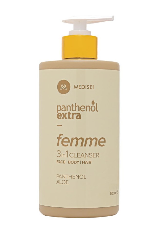 Medisei Panthenol Extra Femme 3 in 1 Cleanser Πρόσωπο - Σώμα - Μαλλιά 500ml με Αντλία