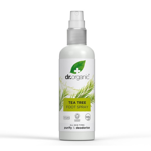 Dr.Organic Tea Tree Αποσμητικό Σπρέι Ποδιών Foot Spray με Έλαιο Τεϊόδε …