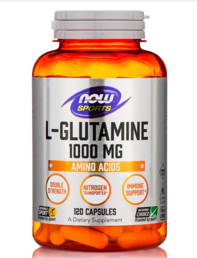 Now Foods L - Glutamine Double Strength 1000mg Συμπλήρωμα Διατροφής 120 Κάψουλες