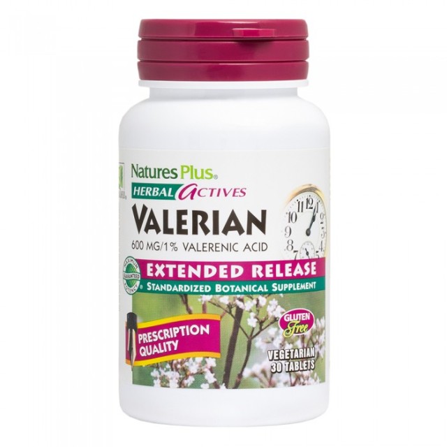 Nature's Plus Valerian 600mg Συμπλήρωμα Διατροφής Βαλεριάνα για Καλύτερο Ύπνο 30 Φυτικές Ταμπλέτες
