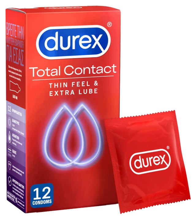 Durex Προφυλακτικά Πολύ Λεπτά Total Contact 12 Τεμάχια