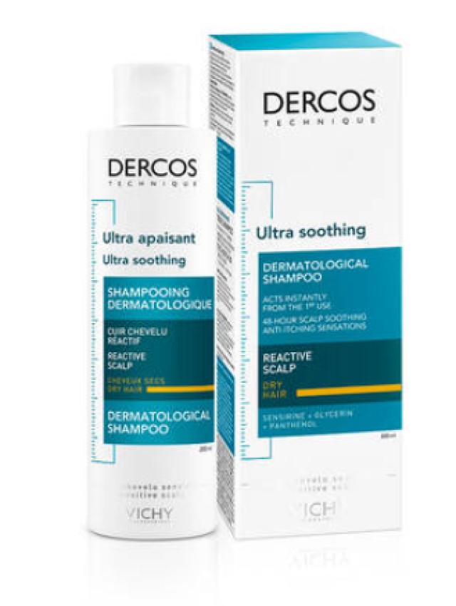 Vichy Dercos Ultra Soothing Dry Hair Shampoo Σαμπουάν για Ξηροδερμία 200ml