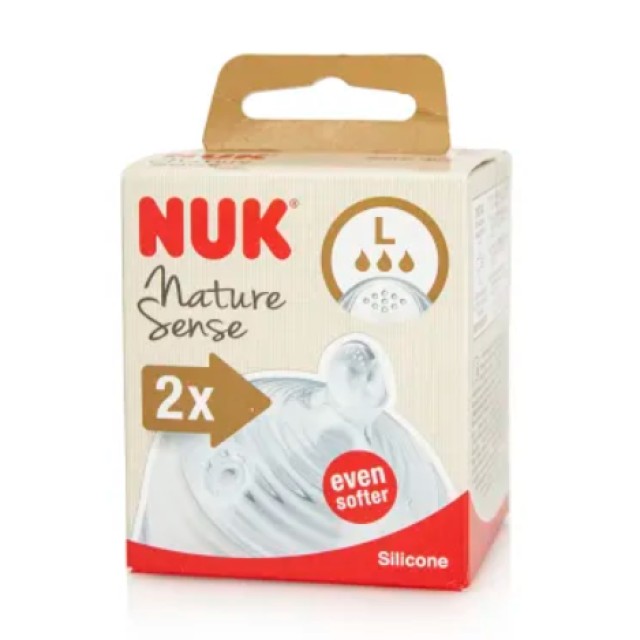 Nuk Nature Sense Θηλή Σιλικόνης Μέγεθος:L 2 Τεμάχια [10.709.306]