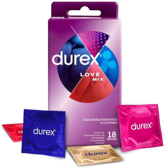 Durex Προφυλακτικά Love Mix Collection Ποικιλία 18 Τεμαχίων
