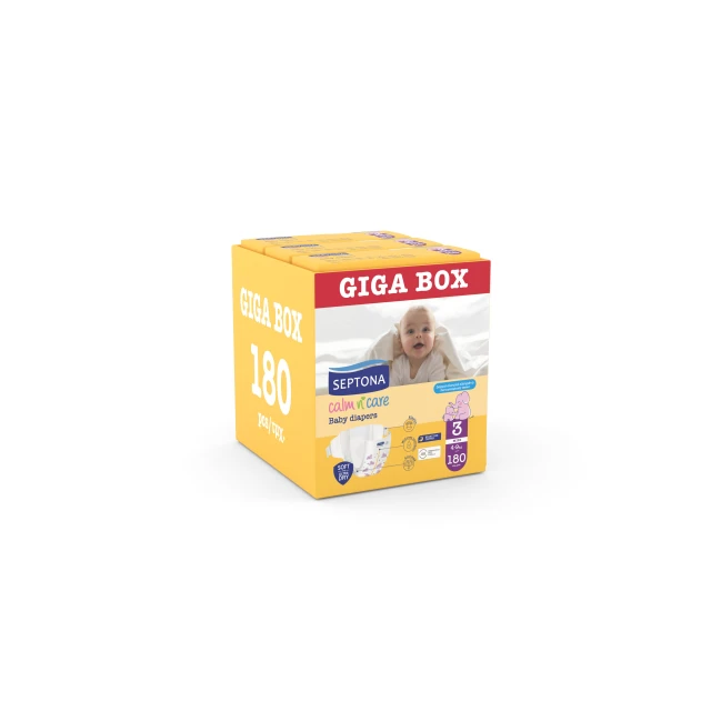Septona Calm n Care Diapers Midi No3 [4-9kg] 180 Diapers [3x60 Pieces] …