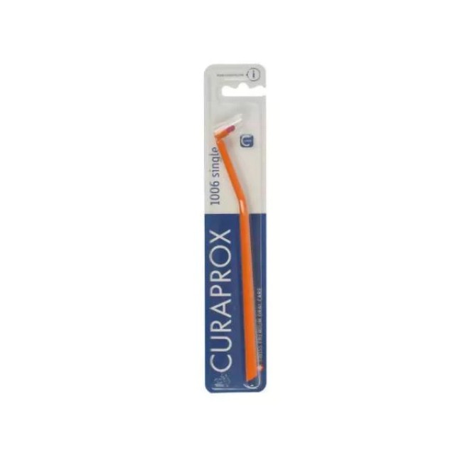 Curaden Curaprox 1006 Single Ειδική Οδοντόβουρτσα για Σιδεράκια και Εμφυτεύματα Πορτοκαλί 1 Τεμάχιο