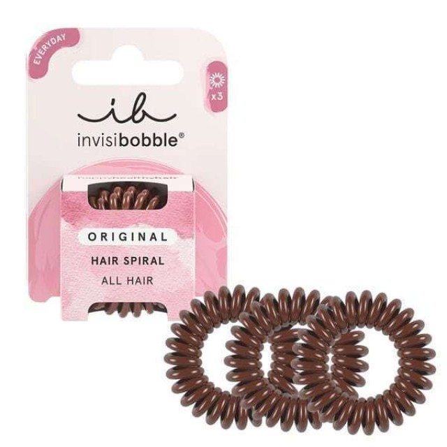 Invisibobble Ib Original Hair Spiral Pretzel Brown Λαστιχάκια Μαλλιών 3 Τεμάχια
