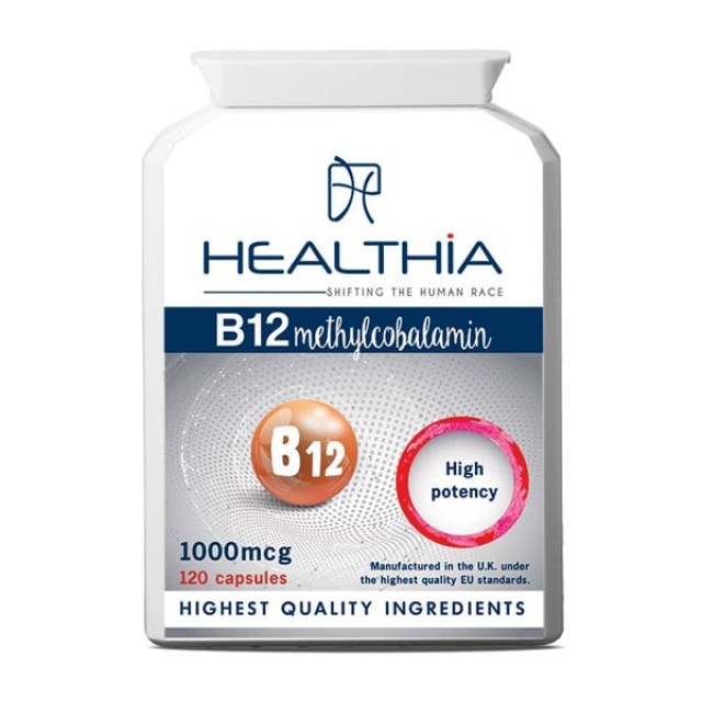 Healthia Vitamin Β12 Συμπλήρωμα Διατροφής με Βιταμίνη Β12, 120 Κάψουλες