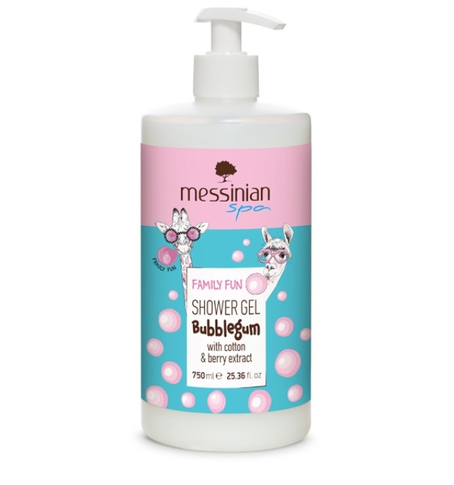 Messinian Spa Family Fun Shower Gel Bubblegum Αφρόλουτρο με Άρωμα Τσιχλόφουσκα 750ml