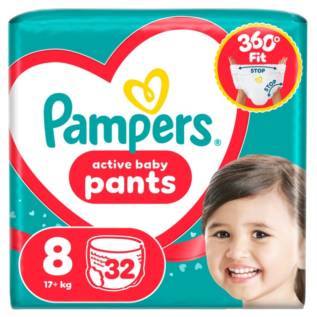 Pampers Pants Μέγεθος 8 [17kg+] 32 Πάνες - Βρακάκι