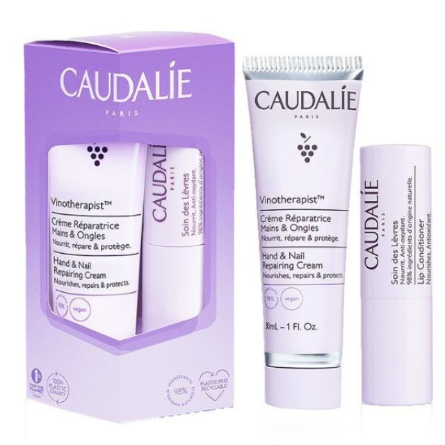 Caudalie PROMO Duo Vinotherapist Hand & Nail Repairing Cream 30ml & Lip Conditioner 4.5gr 2 Τεμάχια