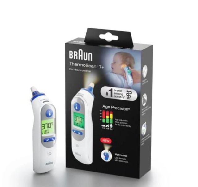 Braun Thermoscan 7+ Ψηφιακό Θερμόμετρο Αυτιού με Νυχτερινή - Αθόρυβη Λ …