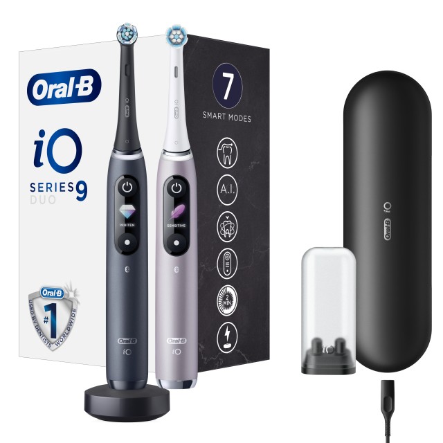 Oral B iO Series 9 Duo Ηλεκτρικές Οδοντόβουρτσες - Black & Rose Quartz …