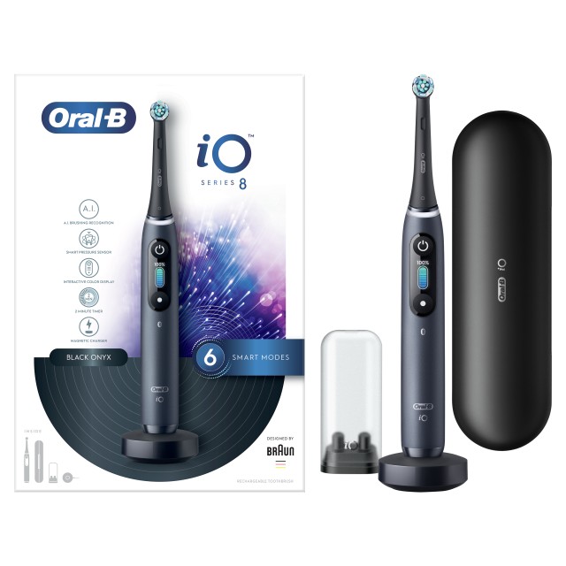 Oral B iO Series 8 Ηλεκτρική Οδοντόβουρτσα Magnetic Black Onyx 1 Τεμάχ … Oral B iO Series 8 Ηλεκτρική Οδοντόβουρτσα Magnetic Black Onyx 1 Τεμάχ …