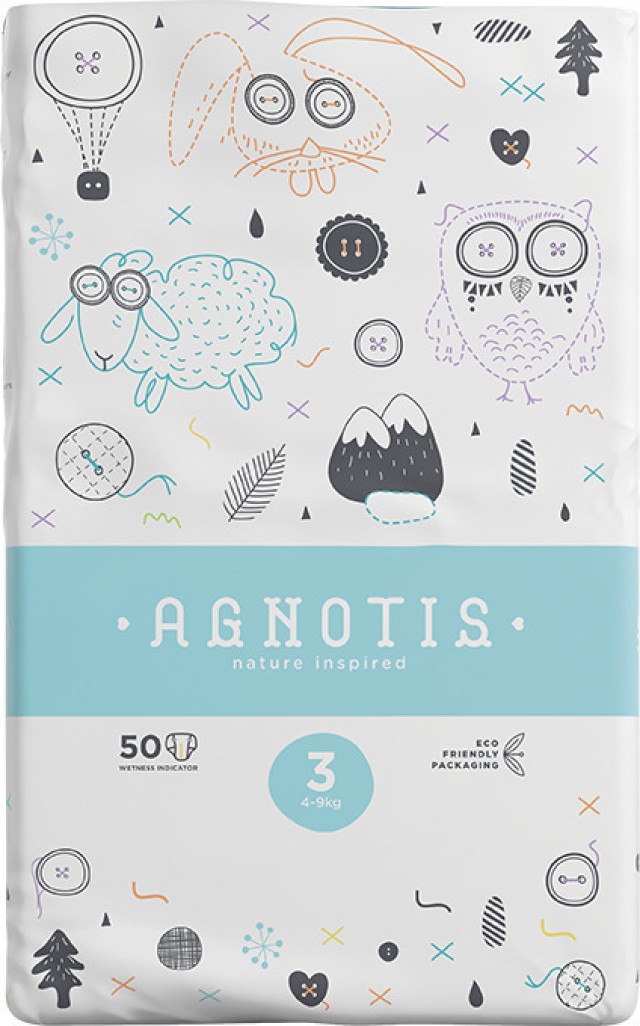 Agnotis No3 Πάνες  με Αυτοκόλλητο [4-9kg] 50 Τεμάχια