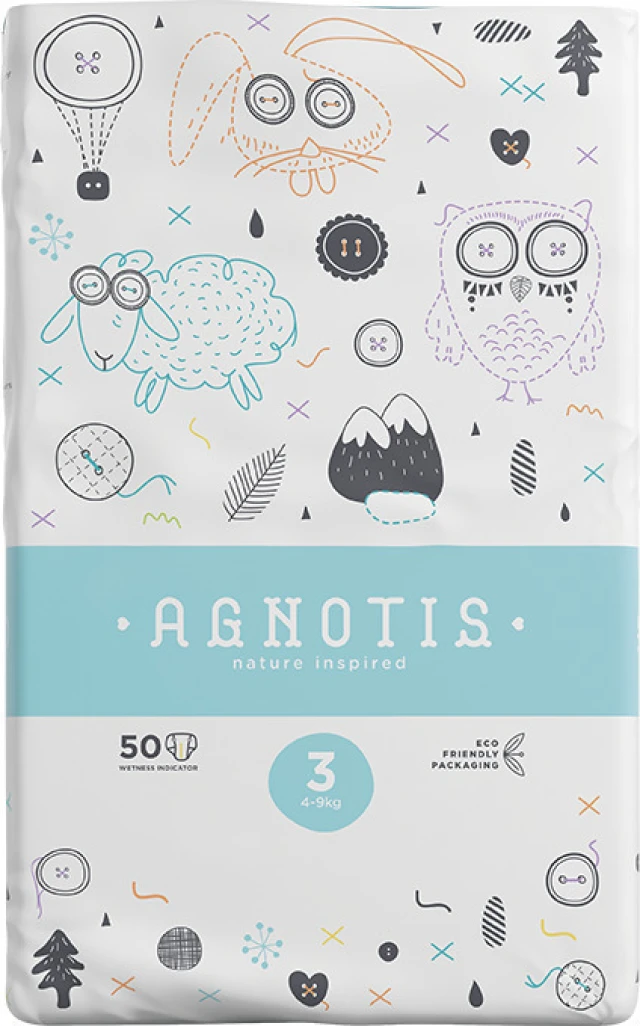 Agnotis No3 Diapers with Sticker [4-9kg] 50 Pieces