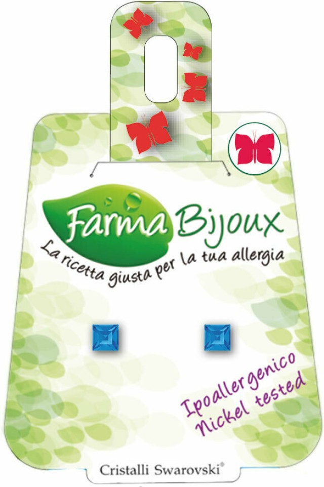 Farma Bijoux Carre Sapphire 4mm Υποαλλεργικά Σκουλαρίκια [BE15C12] 1 Ζ …