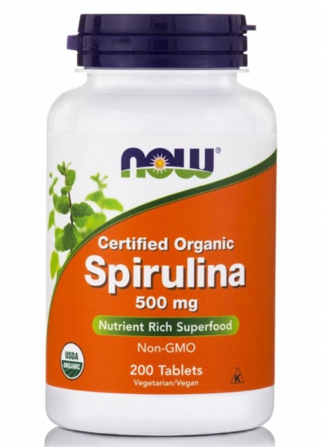Now Foods Spirulina 500mg Συμπλήρωμα Διατροφής Για Το Νευρικό - Ανοσοποιητικό Σύστημα 200 Ταμπλέτες