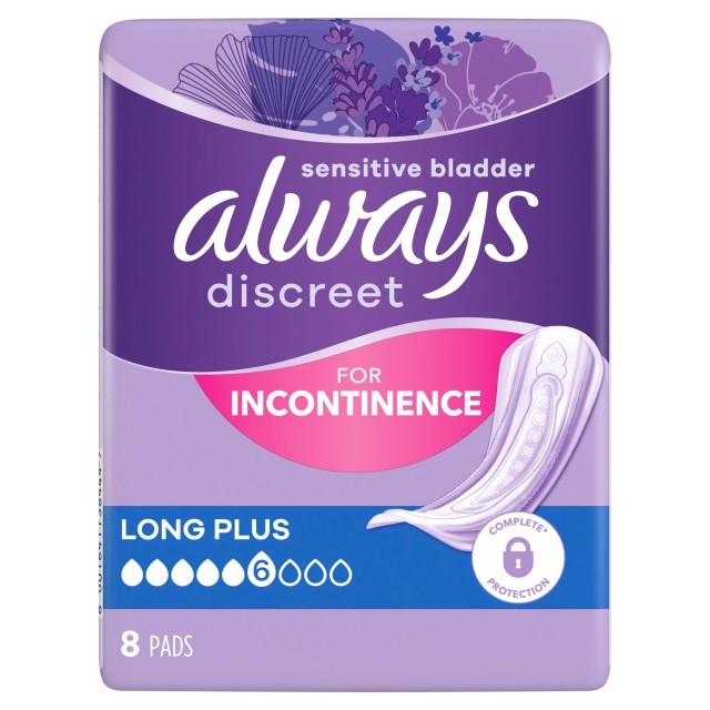 Always Discreet Long Plus Pads Γυναικείες Σερβιέτες Ακράτειας 6 &hellip;