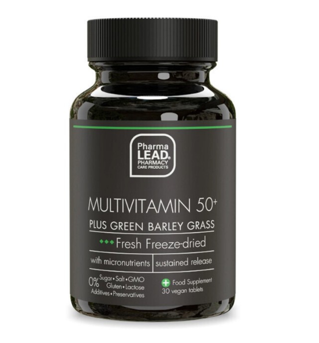 PharmaLead Black Range Multivitamin 50+ Plus Green Barley Grass Συνδυασμός Πολυβιταμινών 30 Φυτικές Κάψουλες