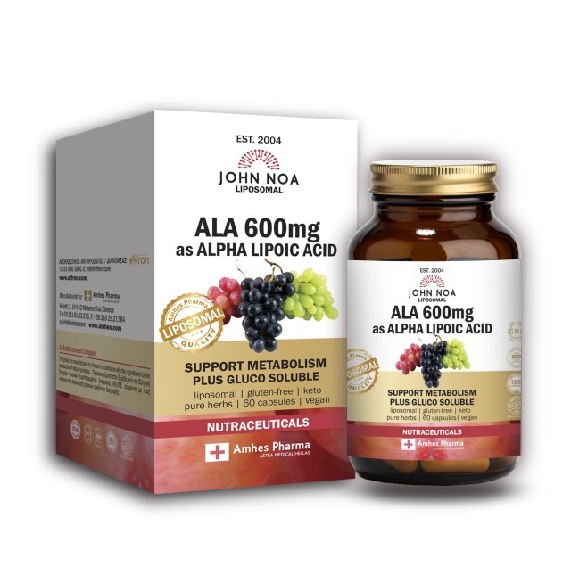 John Noa Liposomal ALA 600mg as Alpha Lipoic Acid με Αντιοξειδωτική Δρ &hellip;