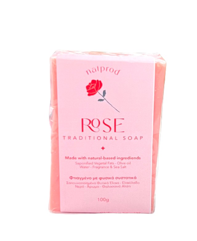 Natprod Παραδοσιακό Σαπούνι Τριαντάφυλλο 100gr