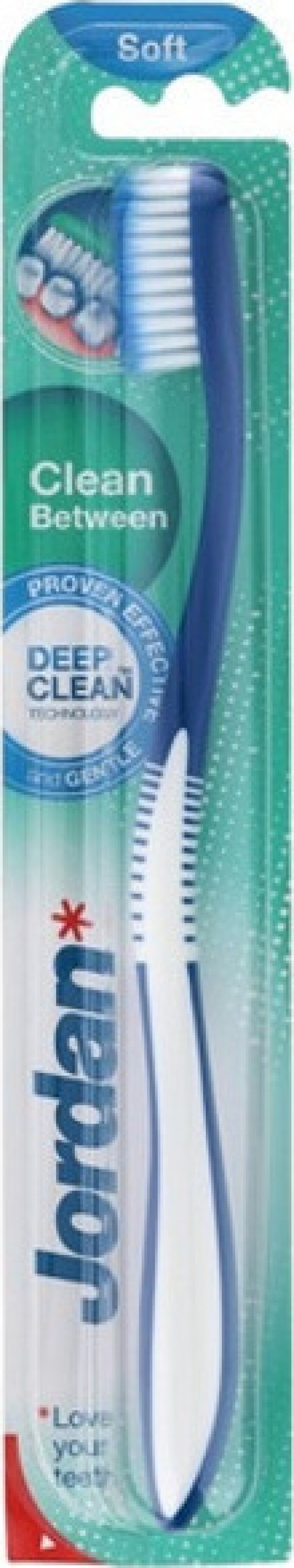 Jordan Clean Between Soft Οδοντόβουρτσα Μαλακή για Βαθύ Καθαρισμό των Δοντιών 1 Τεμάχιο