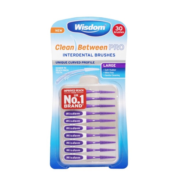 Wisdom Clean Between Pro Brushes Μέγεθος:Large Χρώμα:Μωβ Μεσοδόντια Βο … Wisdom Clean Between Pro Brushes Μέγεθος:Large Χρώμα:Μωβ Μεσοδόντια Βο …