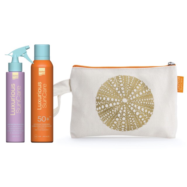 Intermed PROMO Luxurious Sun Care Hair Protection Spray Αντηλιακό για τα Μαλλιά / Προστασία από τον Ήλιο 200ml & Antioxidant Sunscreen Invisible Spray SPF50+ Αντηλιακό Προσώπου & Σώματος 200ml Intermed PROMO Luxurious Sun Care Hair Protection Spray Αντηλιακό για …