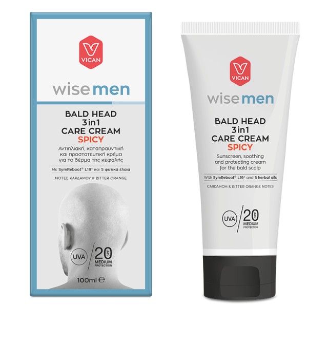 Vican Wise Men Spicy Bald Head 3 in 1 Care Cream Κρέμα 3 σε 1 για το Δέρμα της Κεφαλής 100ml