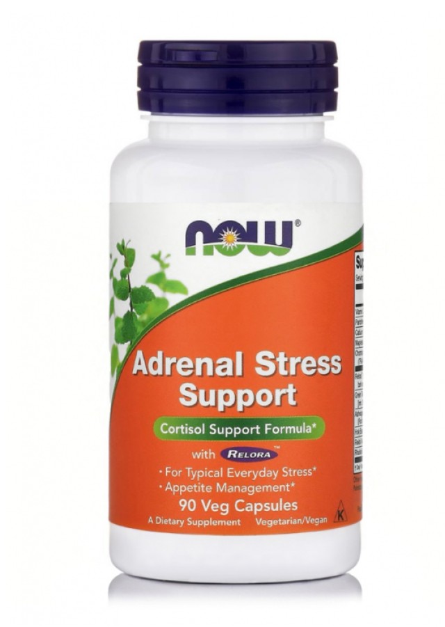 Now Foods Adrenal Stress Support Cortisol With Relora Συμπλήρωμα Διατροφής για την Διαχείριση του Στρες και την Μείωση της Όρεξης 90 Φυτικές Κάψουλες