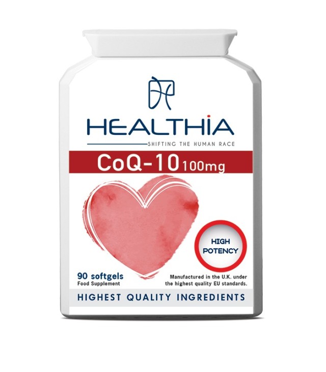 Healthia Co Q10 100mg Συμπλήρωμα Διατροφής Αντιοξειδωτικών 90 Μαλακές Κάψουλες
