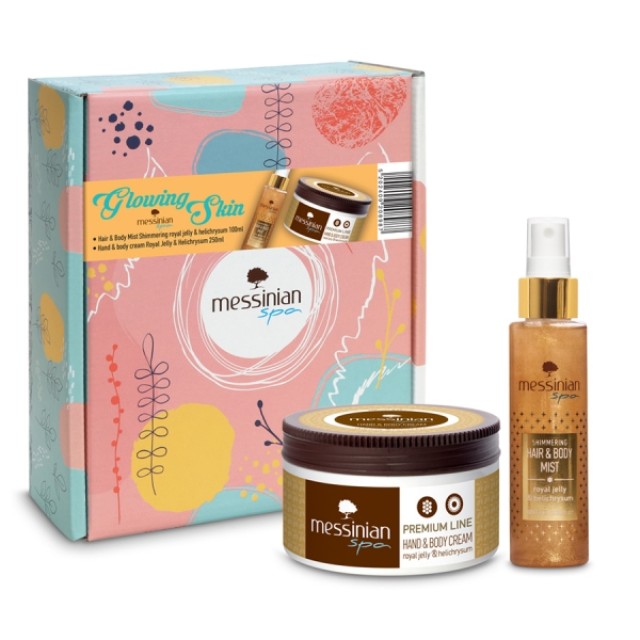 Messinian Spa PROMO Hair & Body Shimmering Body - Hair Mist with Royal Pulp & Elixir 100ml - Hand & Body Cream Moisturizing Hand - Body Cream 250ml