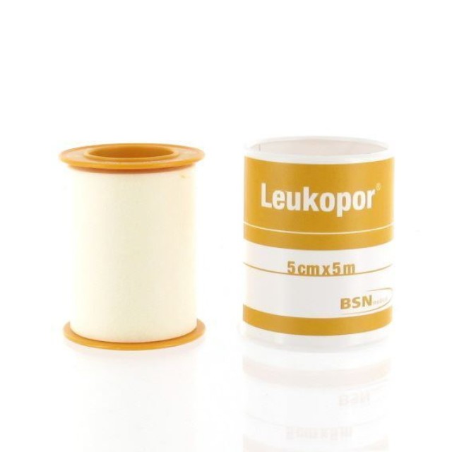 Leukoplast Leukopor Αυτοκόλλητη Επιδεσμική Ταινία 5.0m x 5.00cm 1 Ρολό [2474]