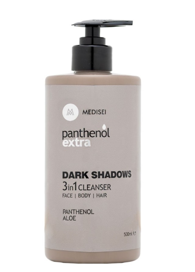 Medisei Panthenol Extra Men Dark Shadows 3 in 1 Cleanser Πρόσωπο - Σώμα - Μαλλιά 500ml με Αντλία