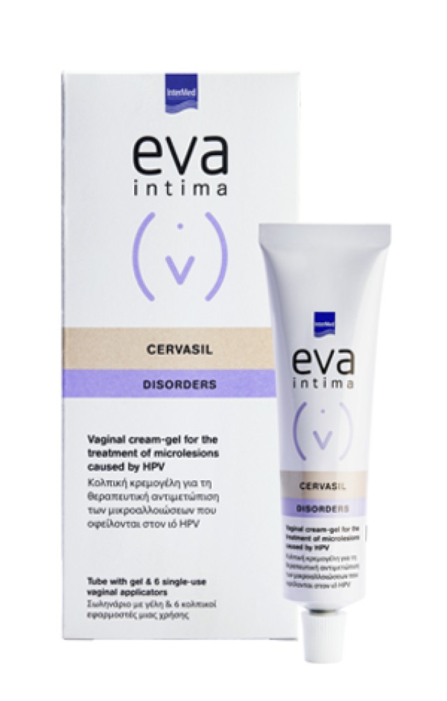 Intermed Eva Intima Cervasil Disorders Gel Κολπική Γέλη Κατά των Αλλοιώσεων από τον HPV 6 Κολπικοί Εφαρμοστές μιας Χρήσης 30ml