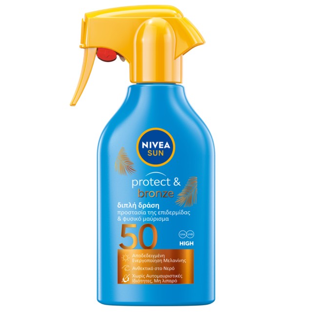 Nivea Sun Protect & Bronze Trigger Spray SPF50 Αντηλιακό Σώματος για Ό &hellip;